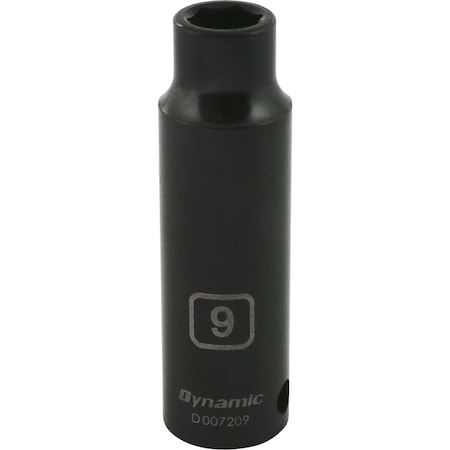Dynamic 3/8" Drive Deep Socket, Black Phosphate, Tools 3/8" Drive 6 Point Metric, 9mm Deep Length D007209